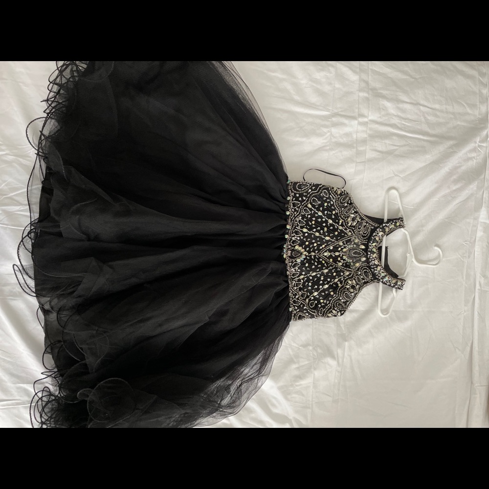 Black sequin girls dress formal